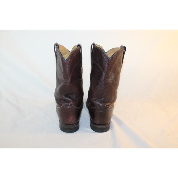 Justin Jackson Western Cowboy Boots Maroon Leather Riding Roper Mens 8.5 main image 6